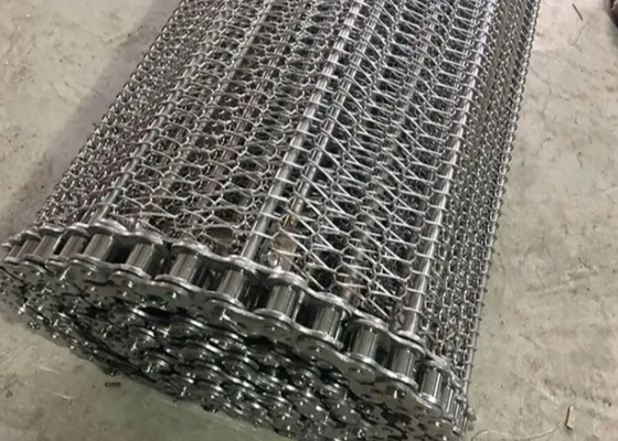 304 Stainless Steel Spiral Conveyor Belt Water Wash Vegetables Durable