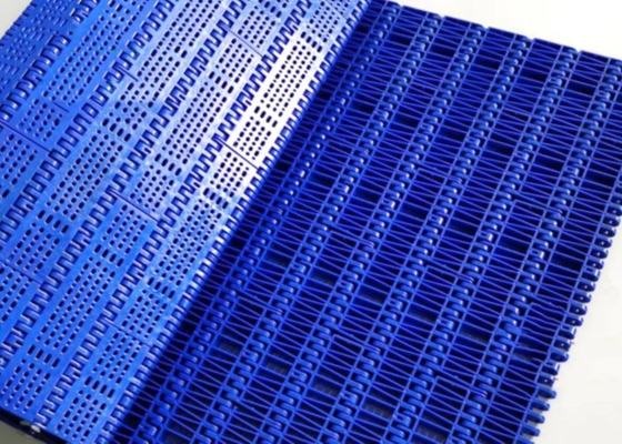 White Blue Pin Diameter 4.9mm Plastic Conveyor Wire Mesh Belt With Plywood Box