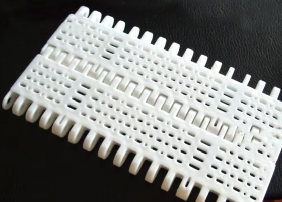 White / Blue Modular Plastic Conveyor Belt Customizable
