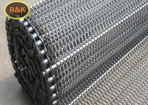 Food-grade 304/316 stainless steel chain link spiral steel wire conveyor mesh belt, used for food transportation or freezing/drying
