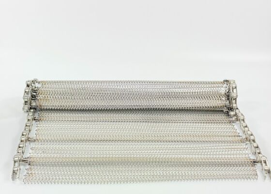 الحديد المقاوم للصدأ الموازنة الخيط السلكي الشبكي مع سلسلة الدوار للمحمول، الصف الغذائي الخضروات تنظيف الحزام الناقل