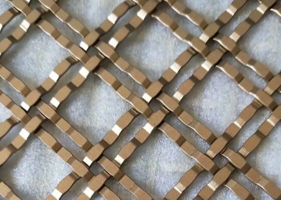 شبكة زخرفية متعرجة قابلة للتخصيص من النحاس الأصفر لبناء الأقسام الخارجية وتكسية الواجهة.