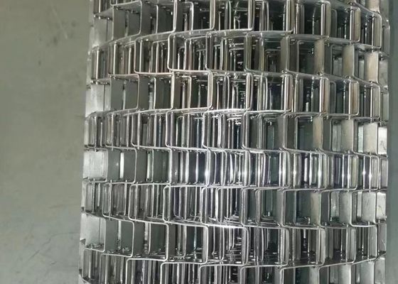 304/201/316 حزام شبكة أسلاك مسطحة من الفولاذ المقاوم للصدأ لنقل وتجفيف المواد الغذائية