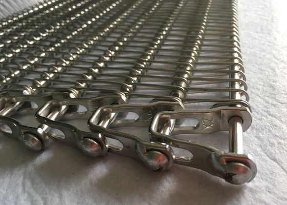 صناعة تجهيز الأغذية الفولاذ المقاوم للصدأ 1.2mm حزام شبكة لولبية