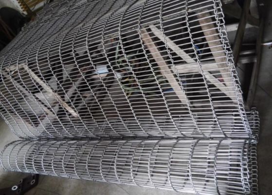 عملية اللحوم 316l الفولاذ المقاوم للصدأ 3mm Dia Flat Flex Conveyor Belt